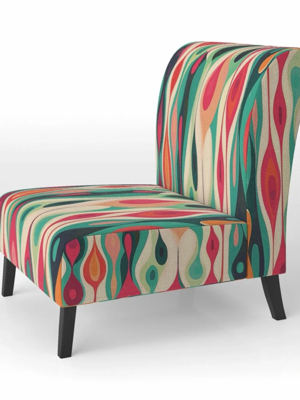Multicolor Retro Pattern Accent Chair - Contemporary Home Accent
